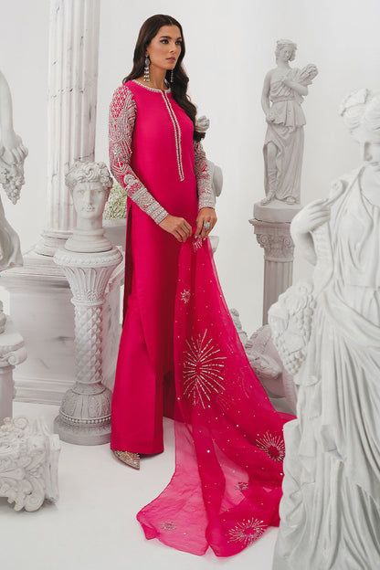 Cerise | Pink Korean Silk Embellished Suit