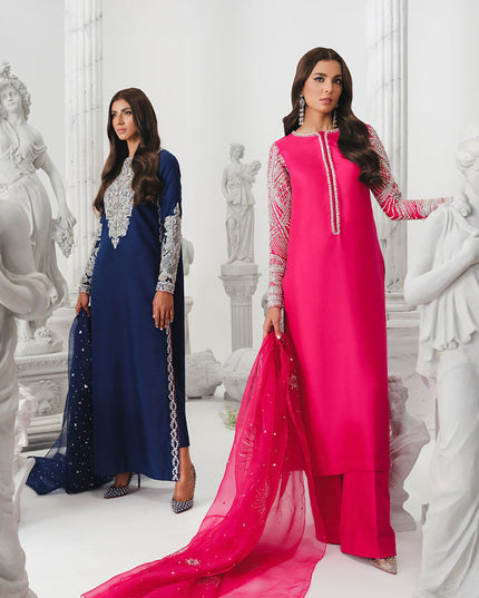 Cerise | Pink Korean Silk Embellished Suit