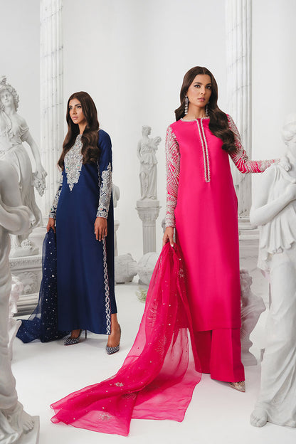 Cerise | Pink Korean Silk Embellished Suit