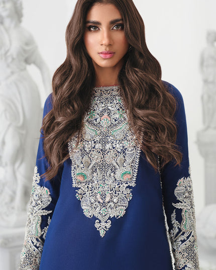 Astral | Blue Korean Silk Embellished Embroidered Suit