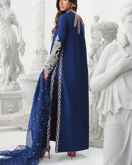 Astral | Blue Korean Silk Embellished Embroidered Suit