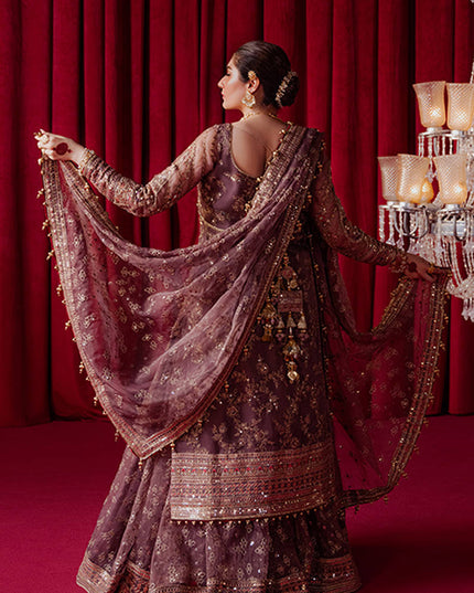Mohsin Naveed Ranjha | Lilac Organza Embellished Gharara