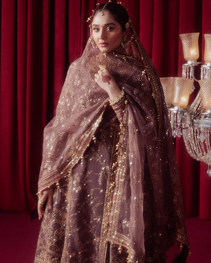 Mohsin Naveed Ranjha | Lilac Organza Embellished Gharara