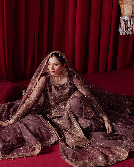 Mohsin Naveed Ranjha | Lilac Organza Embellished Gharara