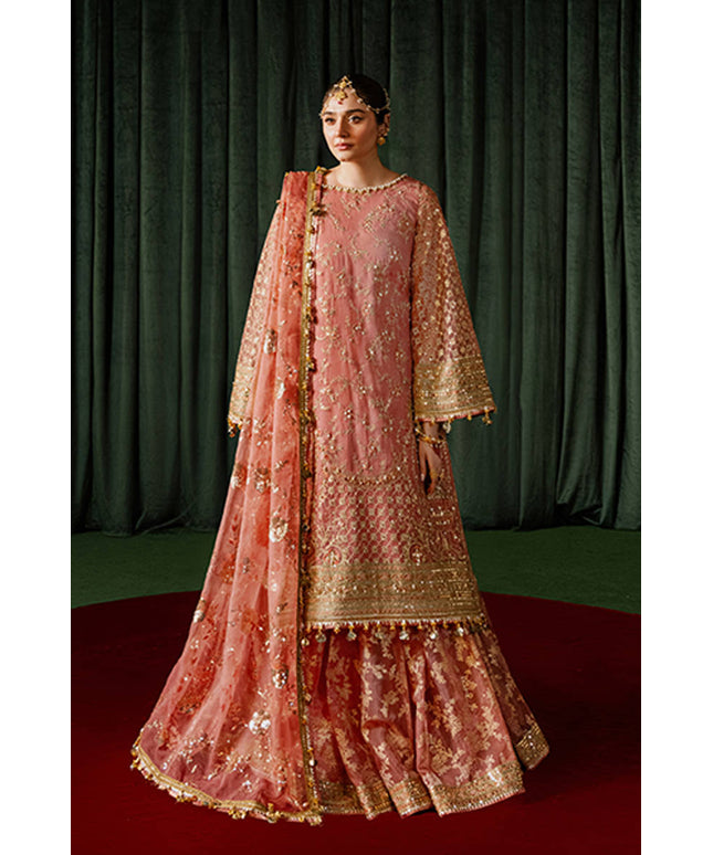 Mohsin Naveed Ranjha | Pink Organza Embellished Sharara