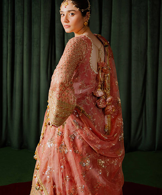 Mohsin Naveed Ranjha | Pink Organza Embellished Sharara