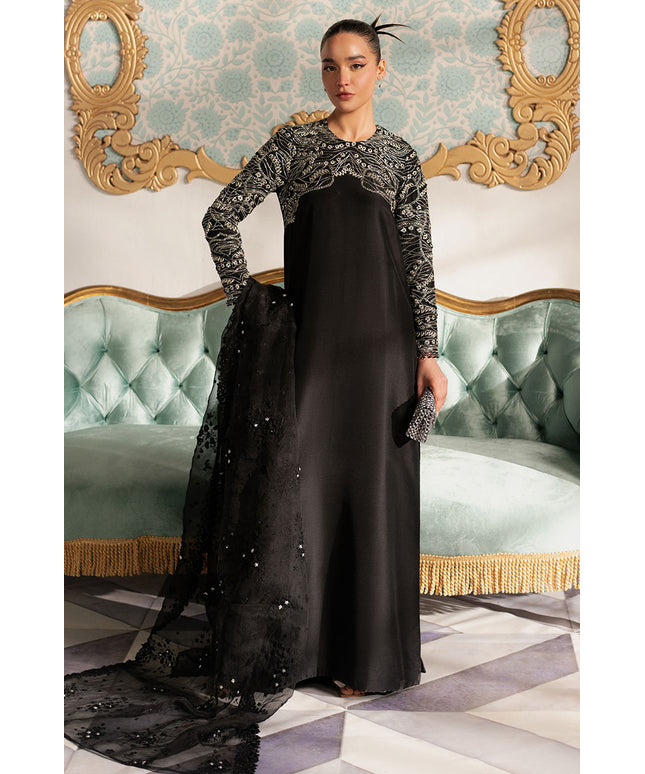 Noirish | Black Korean Silk Embroidered Embellished Suit
