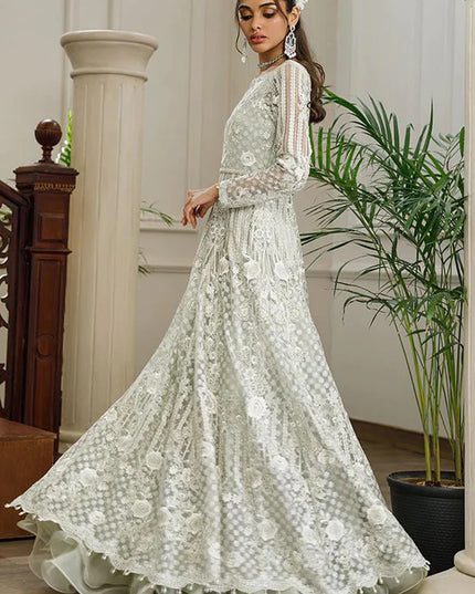 Marlene | Floral Embroidered Angrakha Gown