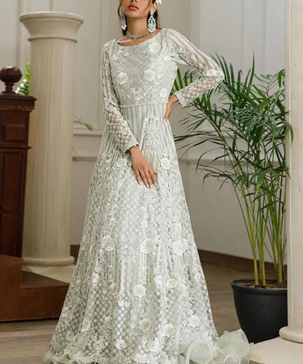 Marlene | Floral Embroidered Angrakha Gown