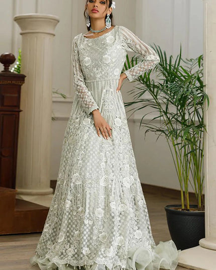 Marlene | Floral Embroidered Angrakha Gown