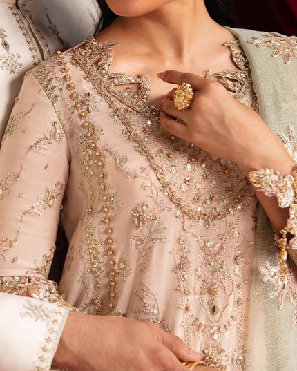 Qalamkar | Gotta Embroidered Lace Gharara