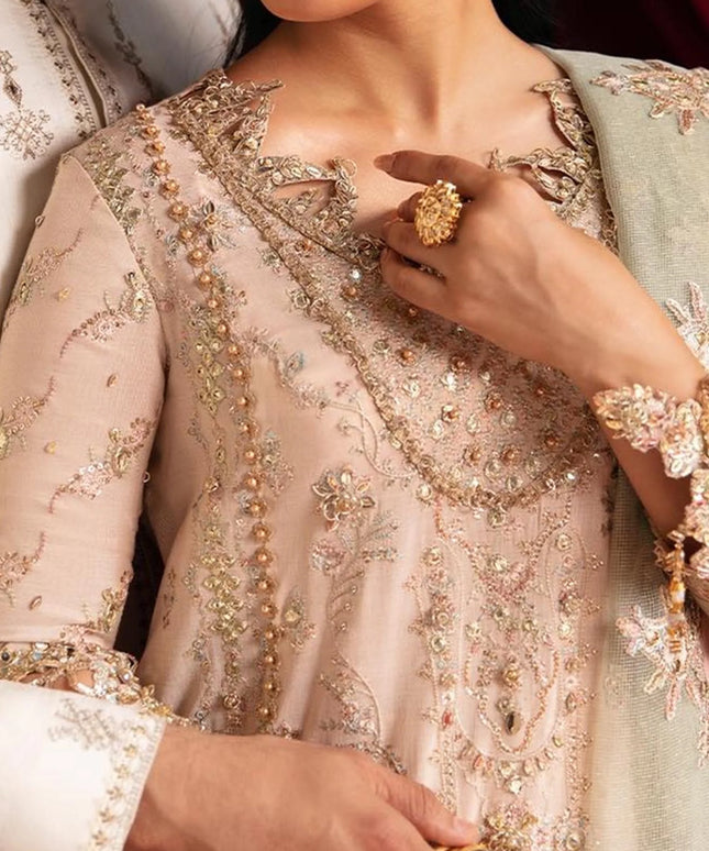 Qalamkar | Gotta Embroidered Lace Gharara
