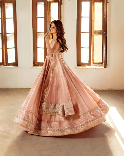 Faiza Saqlain | Hand Embellished Korean Raw Silk Churidar Dress