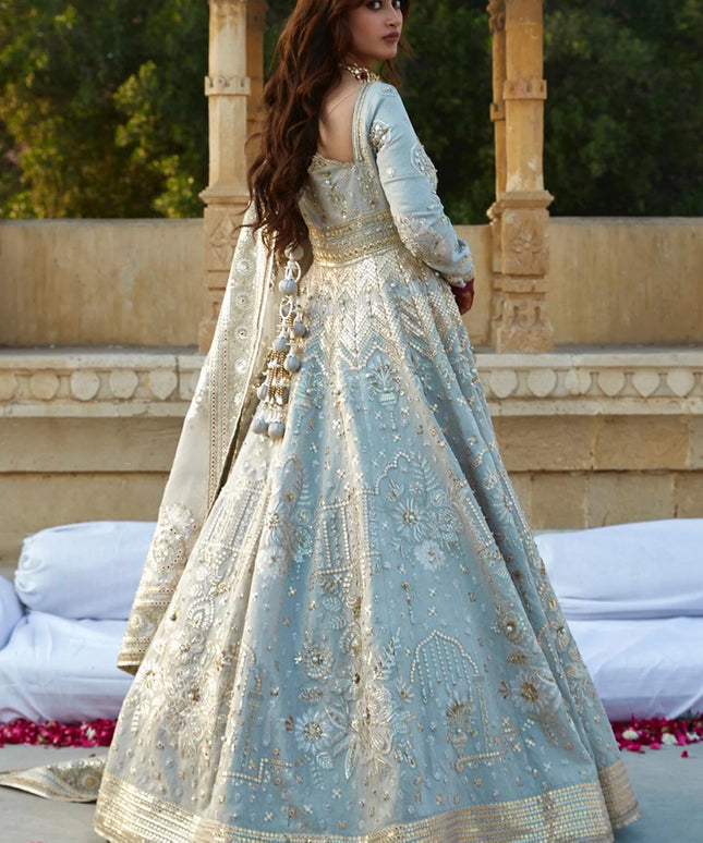 Mohsin Naveed Ranjha | Embroidered Embellished Karandi Silk Pishwas Gown