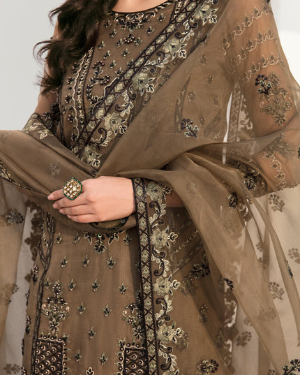 Zinia | Organza Embroidered Dress