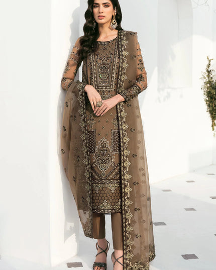 Zinia | Organza Embroidered Dress