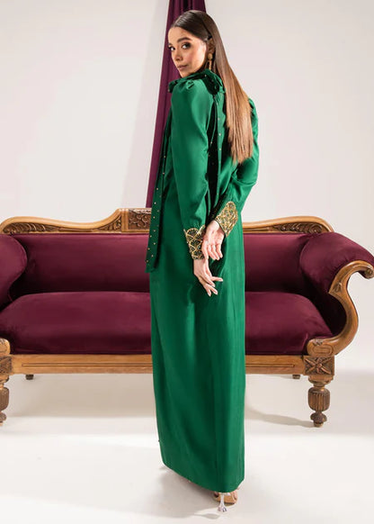Samira | Green Silk Hand Embellished Maxi