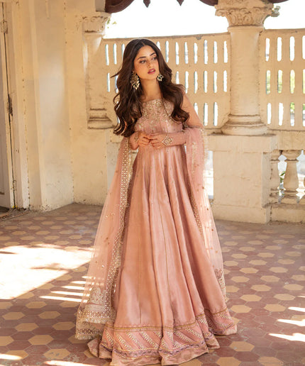 Faiza Saqlain | Hand Embellished Korean Raw Silk Churidar Dress