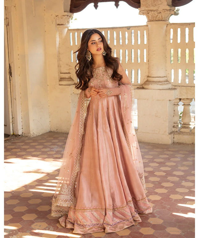 Faiza Saqlain | Hand Embellished Korean Raw Silk Churidar Dress