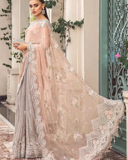 Maria B | Floral Chiffon Saree