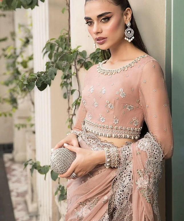 Maria B | Floral Chiffon Saree
