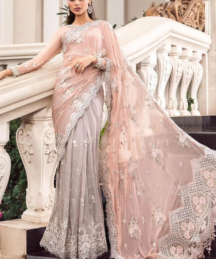 Maria B | Floral Chiffon Saree