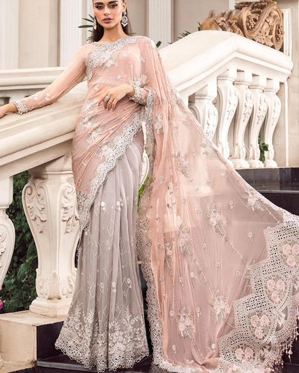 Maria B | Floral Chiffon Saree