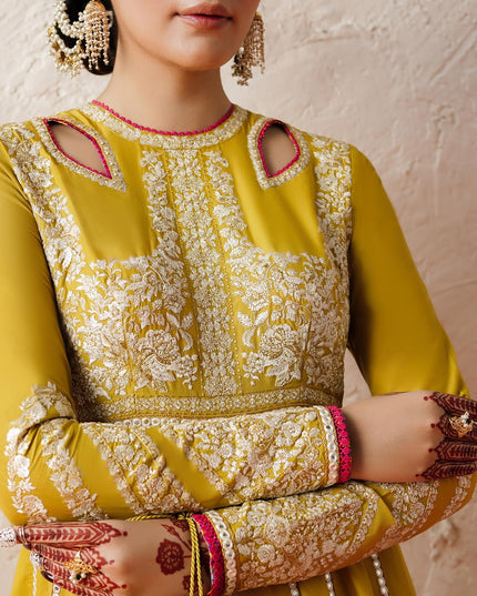 Hussain Rehar | Zard Bahaar | Pishwas Embroidered Lawn