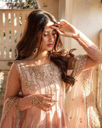 Faiza Saqlain | Hand Embellished Korean Raw Silk Churidar Dress