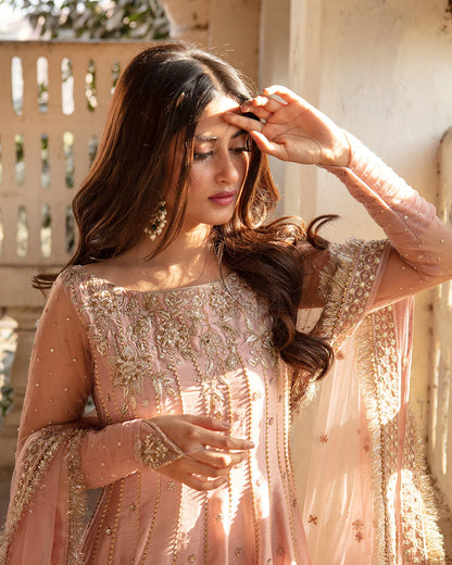 Faiza Saqlain | Hand Embellished Korean Raw Silk Churidar Dress