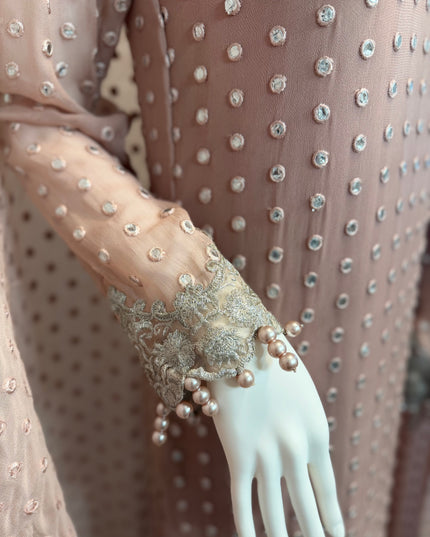 Blush Pink Chikankari Style 2 Piece Suit with Matching Dupatta