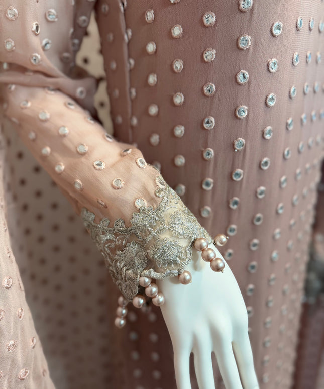 Blush Pink Chikankari Style 2 Piece Suit with Matching Dupatta