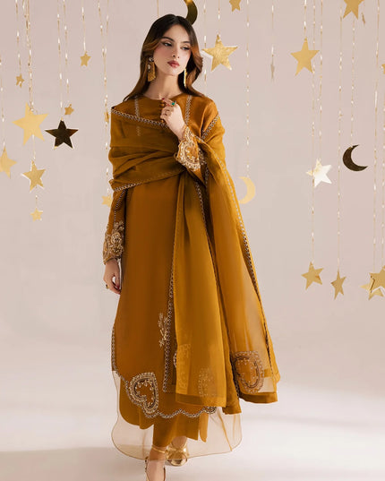 Janvi | Golden Brown Hand Embellished Suit