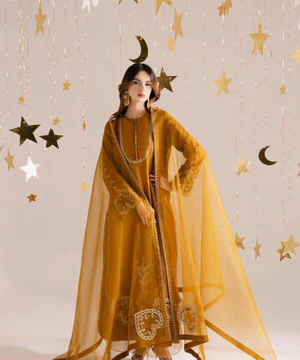 Janvi | Golden Brown Hand Embellished Suit