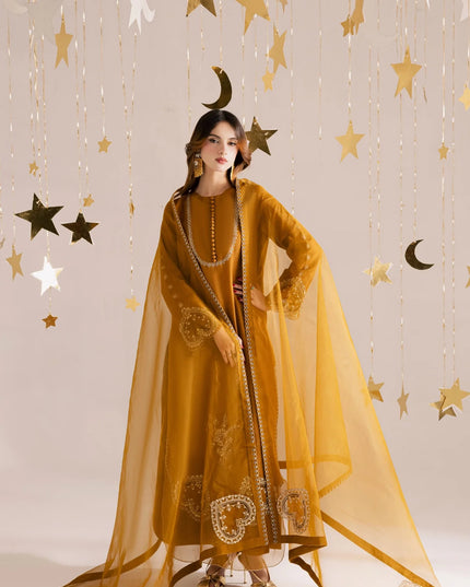 Janvi | Golden Brown Hand Embellished Suit