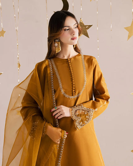 Janvi | Golden Brown Hand Embellished Suit