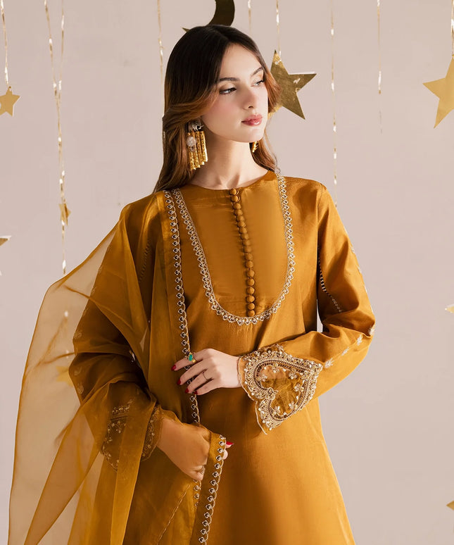 Janvi | Golden Brown Hand Embellished Suit