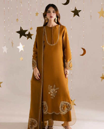 Janvi | Golden Brown Hand Embellished Suit