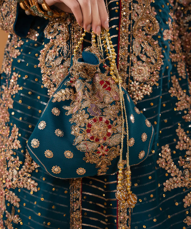 Madhuri | Blue Chiffon Embroidered Suit