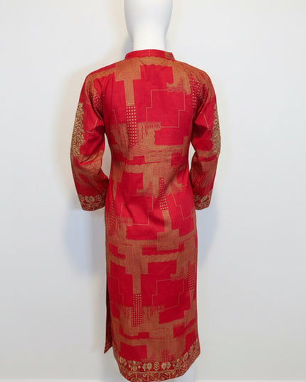 Gul Ahmed Ruby Red Jacquard 2 Piece Suit with Dupatta