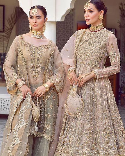 Rani Mehal | Pink Organza Embellished Bridal Lehenga