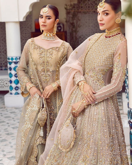 Rani Mehal | Pink Organza Embellished Bridal Lehenga