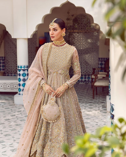 Rani Mehal | Pink Organza Embellished Bridal Lehenga
