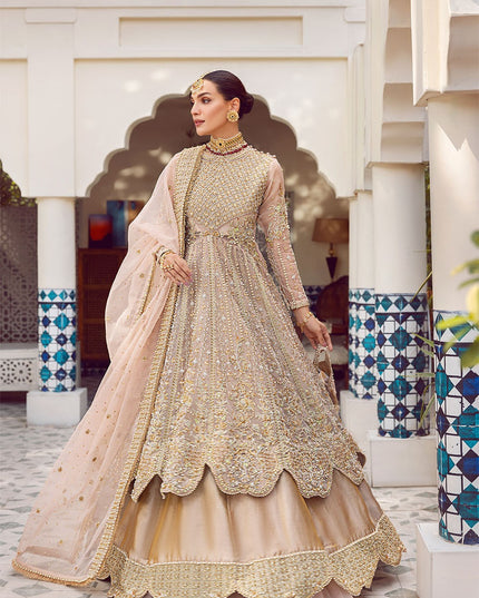 Rani Mehal | Pink Organza Embellished Bridal Lehenga