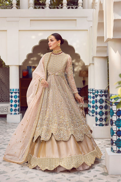 Rani Mehal | Pink Organza Embellished Bridal Lehenga