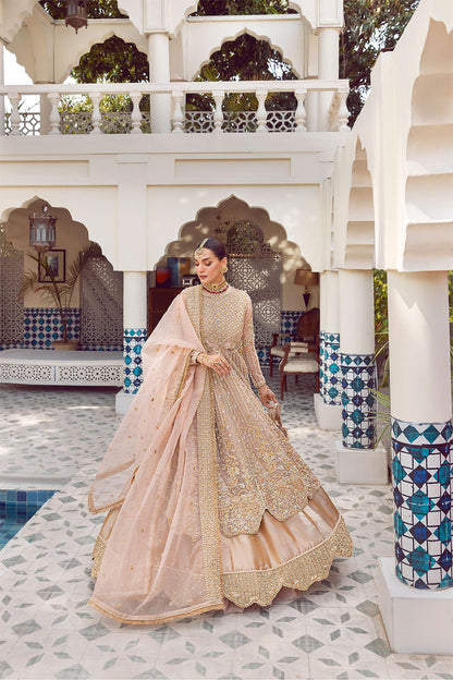 Rani Mehal | Pink Organza Embellished Bridal Lehenga