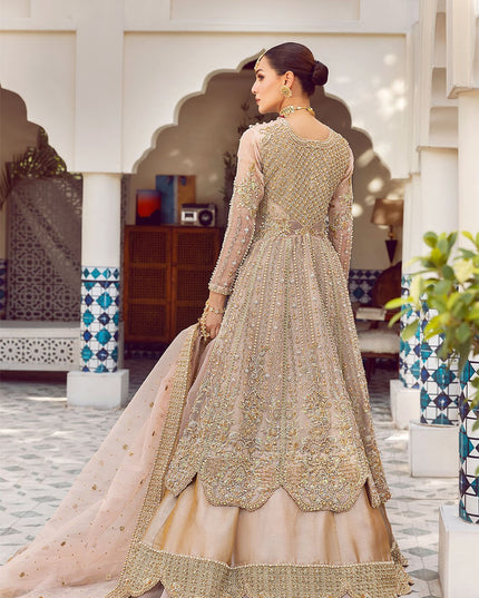 Rani Mehal | Pink Organza Embellished Bridal Lehenga