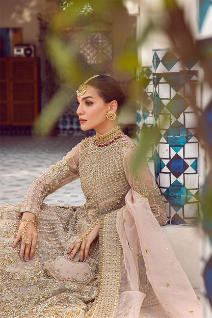 Rani Mehal | Pink Organza Embellished Bridal Lehenga