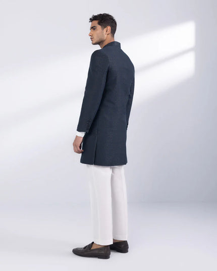 Sherwani | Indigo Jamawar Karandi Luxury Sherwani