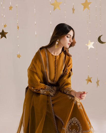 Janvi | Golden Brown Hand Embellished Suit